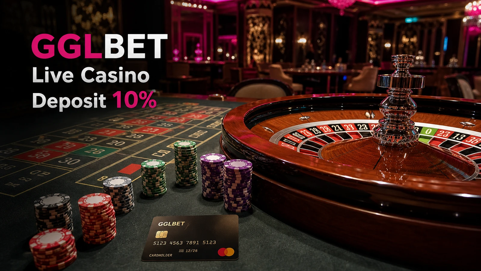GGLBET 10% Live Casino Daily Unlimited Deposit Bonus — live casino promotion artwork