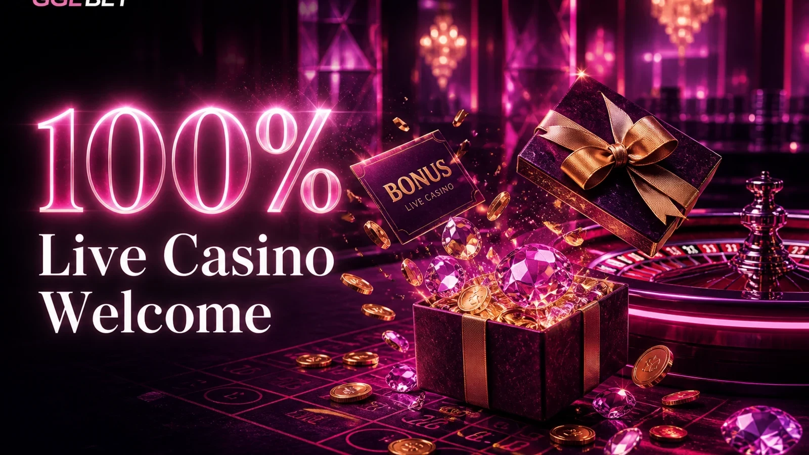GGLBET 100% Live Casino Welcome Bonus — welcome promotion artwork