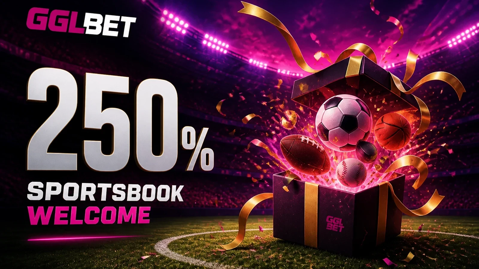 GGLBET 250% Sportsbook Welcome Bonus — welcome promotion artwork