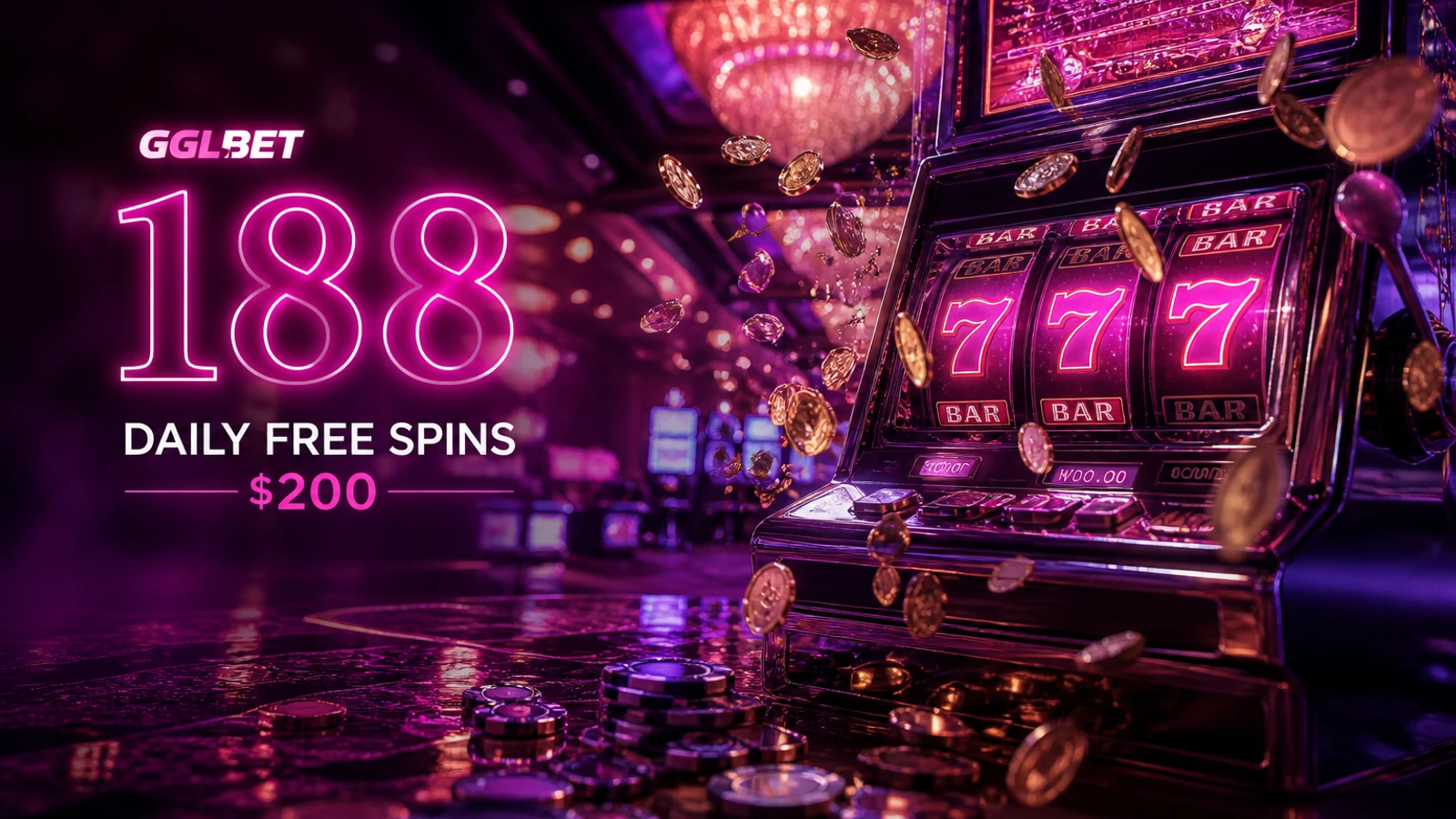 GGLBET Daily 188 Free Spins ($200) — free spins promotion artwork